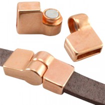 DQ metaal magneetslot scharnier (voor DQ leer plat 10mm) Rosé goud (nikkelvrij)