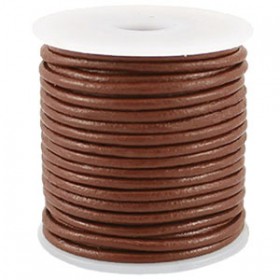 DQ leer rond 2 mm Sable brown