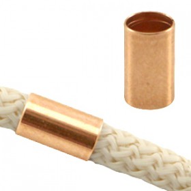 DQ metaal tube voor 5 mm koord Rosé goud
