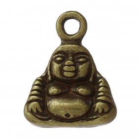 Bedeltje Buddha 12x10mm Antiek brons