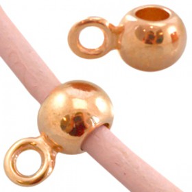 DQ Ring met oog voor 2mm leer Rosé Goud ( nikkelvrij )