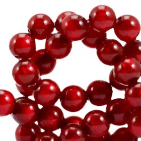 Polaris kralen rond 8mm pearl shine Cherry red