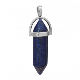Halfedelsteen hanger met setting zilver Lapis Lazuli