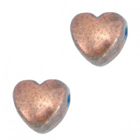 DQ metaal kraal hart Koper patina (nikkelvrij)