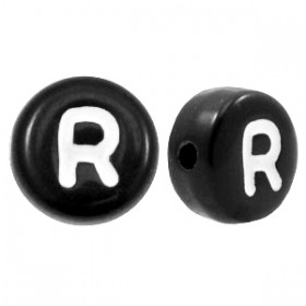 Acryl letterkraal rond R zwart