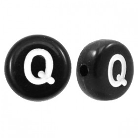 Acryl letterkraal rond Q zwart