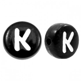 Acryl letterkraal rond K zwart