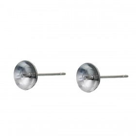 RVS oorstekers met stud voor parels stainless steel Zilver