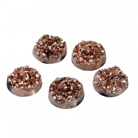 12mm platte cabochon Drusy Resin Champagne
