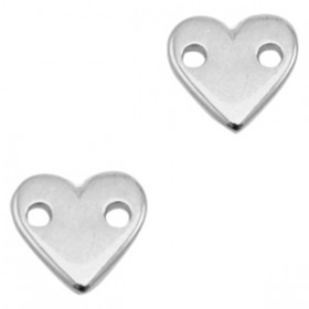 DQ metalen tussenstuk hart Antiek zilver (nikkelvrij)