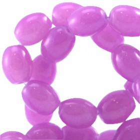 Ovalen glaskralen Violet purple