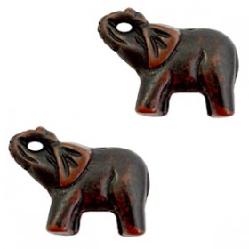 DQ acryl kraal olifant Dark brown-black