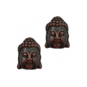 DQ acryl kraal Buddha hoofd Dark brown-black