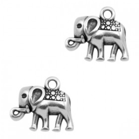 DQ bedeltje elephant Antiek zilver (nikkelvrij)