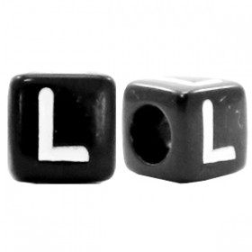 Acryl letterkraal vierkant zwart L