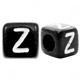 Acryl letterkraal vierkant zwart Z