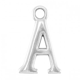 DQ letter bedel A Antiek zilver (nikkelvrij)