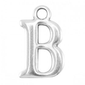 DQ letter bedel B Antiek zilver (nikkelvrij)