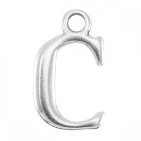 DQ letter bedel C Antiek zilver (nikkelvrij)