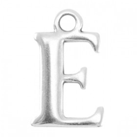 DQ letter bedel E Antiek zilver (nikkelvrij)