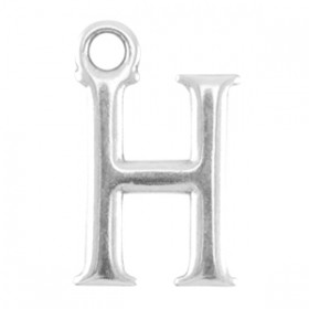 DQ letter bedel H Antiek zilver (nikkelvrij)