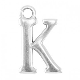 DQ letter bedel K Antiek zilver (nikkelvrij)