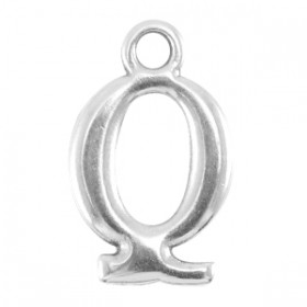 DQ letter bedel Q Antiek zilver (nikkelvrij)
