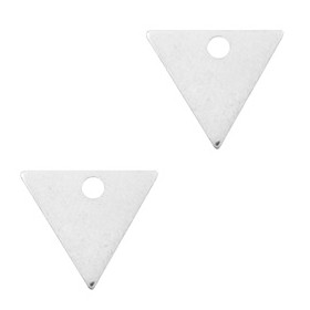 DQ metaal bedel triangle 14x12mm Antiek zilver (nikkelvrij)