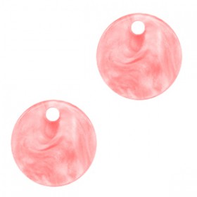 Resin hangers rond 12mm Living coral pink