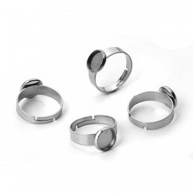 RVS ring voor 8mm cabochon stainless steel Zilver