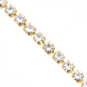 Cup chain 3mm Crystal-gold