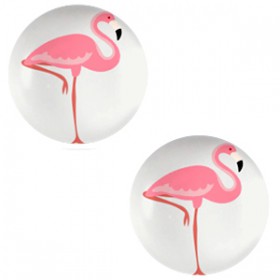 Basic cabochon 20mm Flamingo-light grey