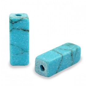 Natuursteen kralen tubes Turquoise Turquoise blue marmer