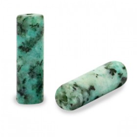Natuursteen kralen tubes Turquoise green