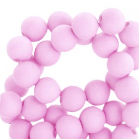 Acryl kralen mat rond 4mm Pink