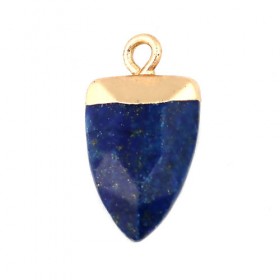 Natuursteen hangers tand Lapis Lazuli-gold